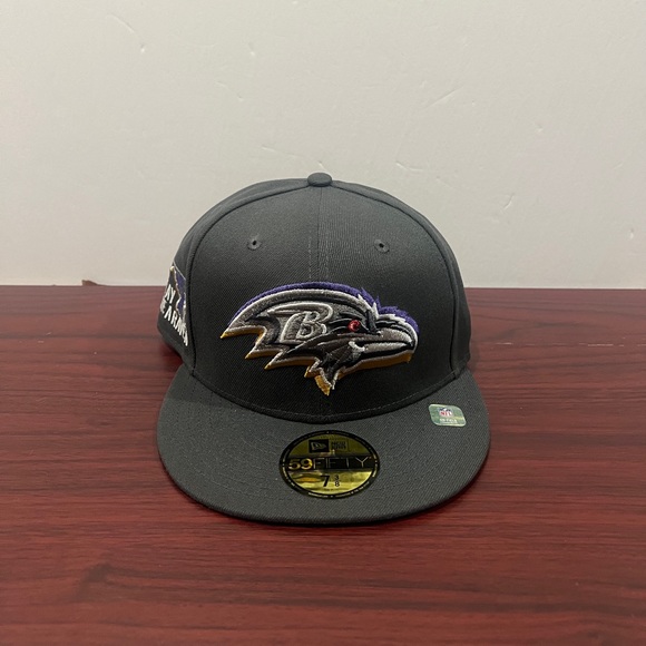New Era, 59Fifty Fitted Hat, Baltimore Ravens, Grey - Picture 1 of 11